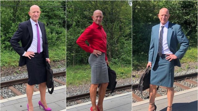 Γερμανία: Στρέιτ πατέρας 3 παιδιών πάει κάθε μέρα στη δουλειά με... φούστα και γόβες (Φωτογραφίες)
